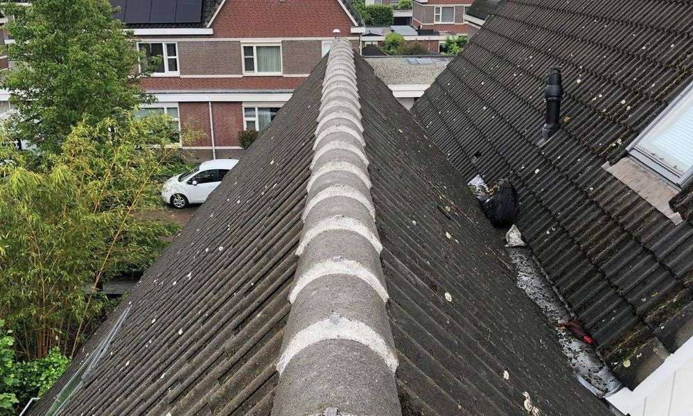 Repareren van nokvorsten in Yerseke