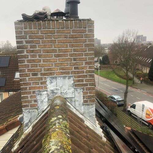 Schoorsteenrenovatie Yerseke met loodslab
